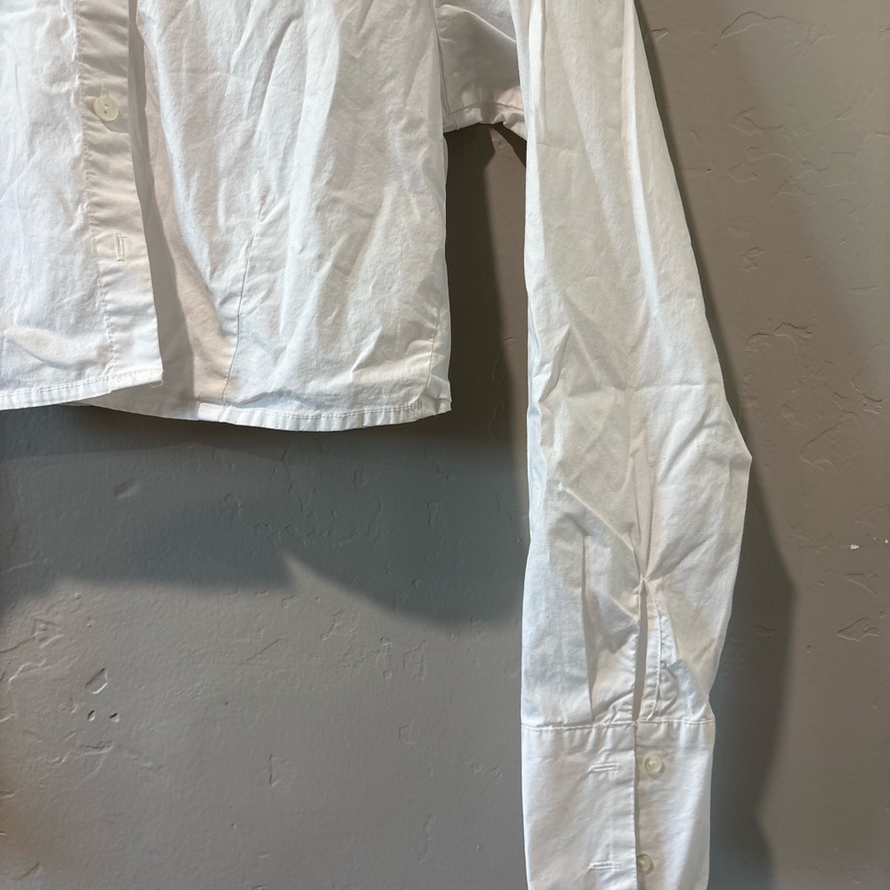 Abercrombie & Fitch White Button Up Crop Top - Picture 5 of 8